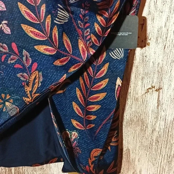 NEW averie Halley Paisley floral cobalt blue draped corset midi women dress XXL - Picture 7 of 15